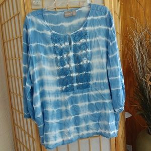 Women's Tye Dye Peasant Top